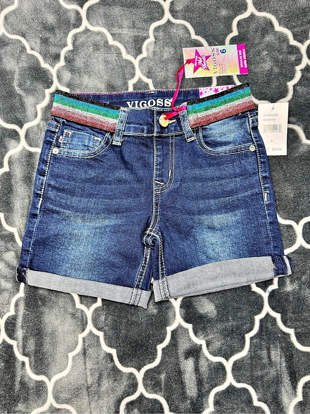 Vigoss The Malibu Mid Shorts Girls Size 6 Denim Shorts NWT #shirts for girls